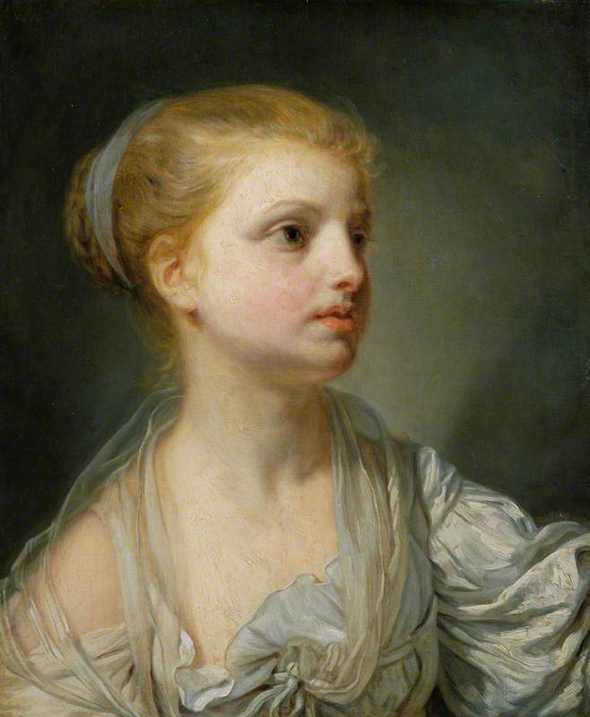 Meisje in een witte jurk - Jean-Baptiste Greuze