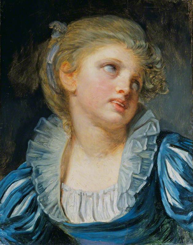 Meisje in een blauwe jurk - Jean-Baptiste Greuze