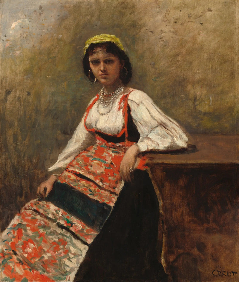 Italiaanse meisje - Jean-Baptiste Camille Corot