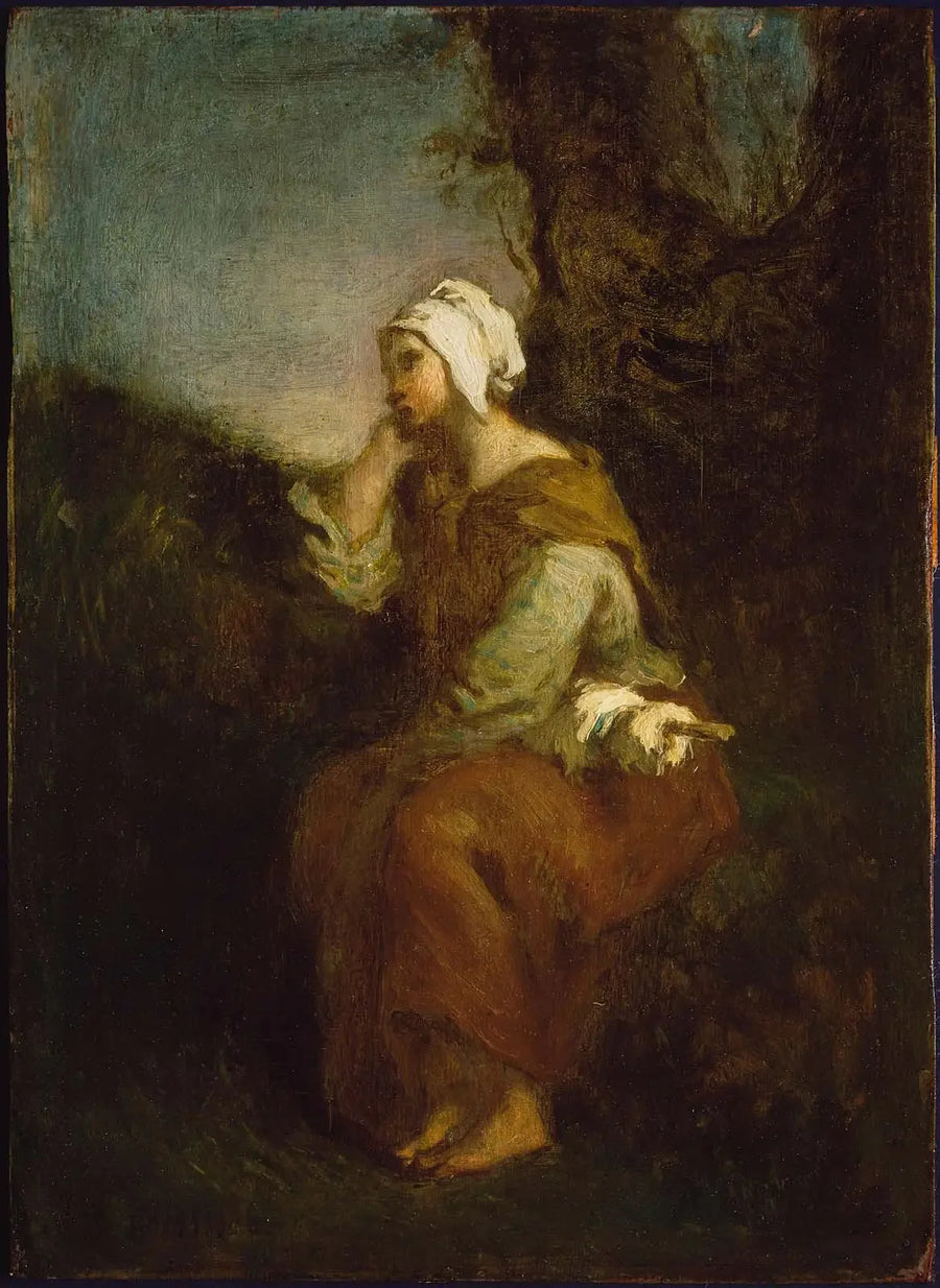 Boerendochter die droomt weg - Jean-François Millet