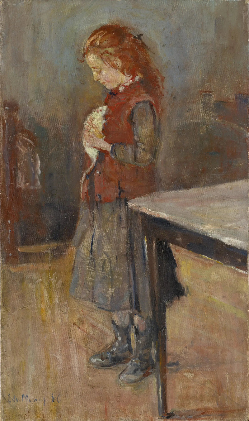 Roodharige meisje met witte rat - Edvard Munch