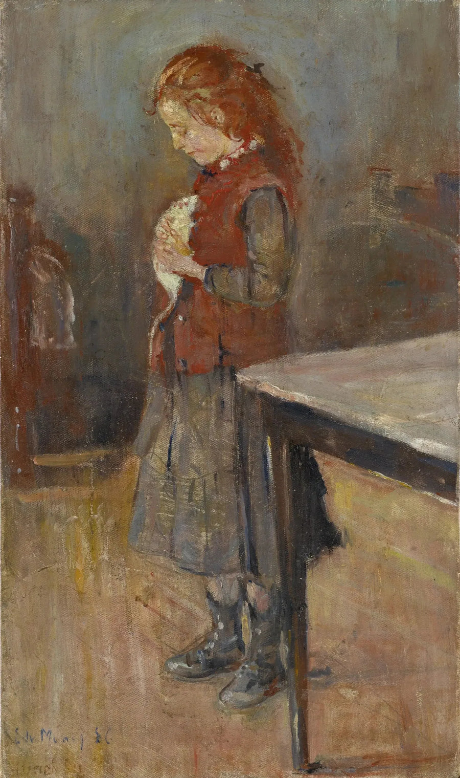 Roodharige meisje met witte rat - Edvard Munch