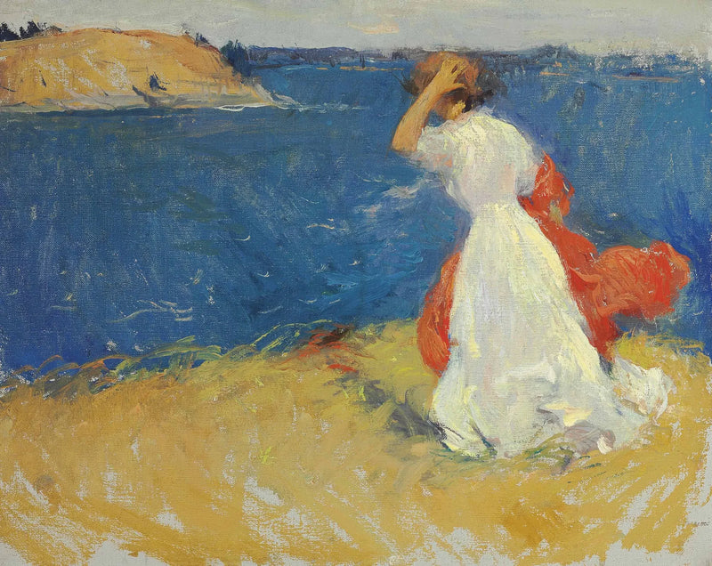 Meisje op de rotspunt - Frank Weston Benson
