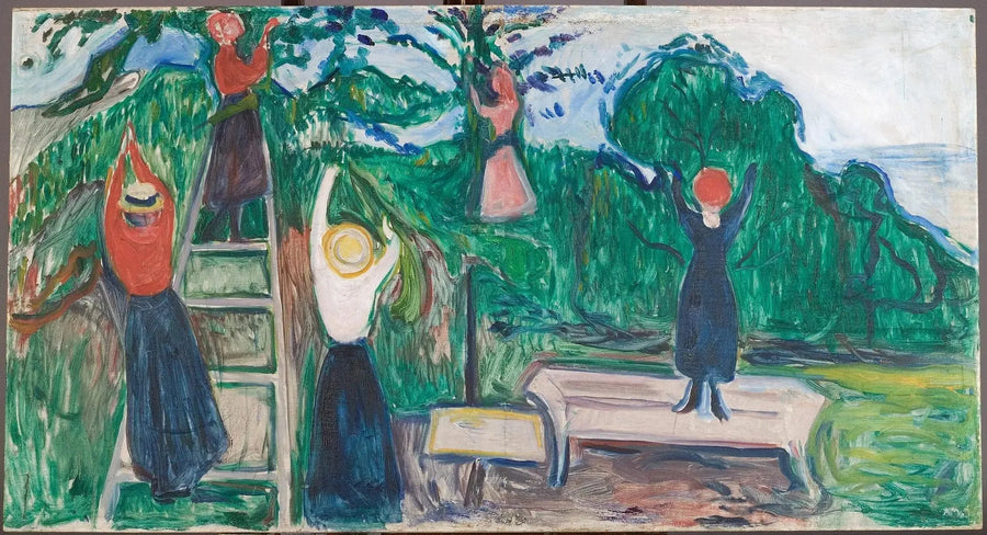 Meisjes die fruit plukken (Fries Linde) - Edvard Munch