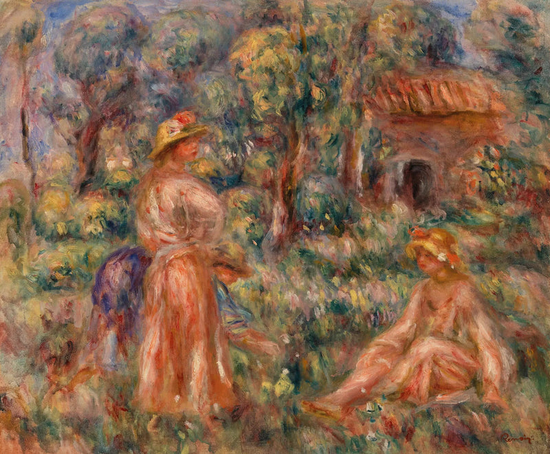 Meisjes in een landschap (Jonge meisjes in een landschap) - Pierre-Auguste Renoir