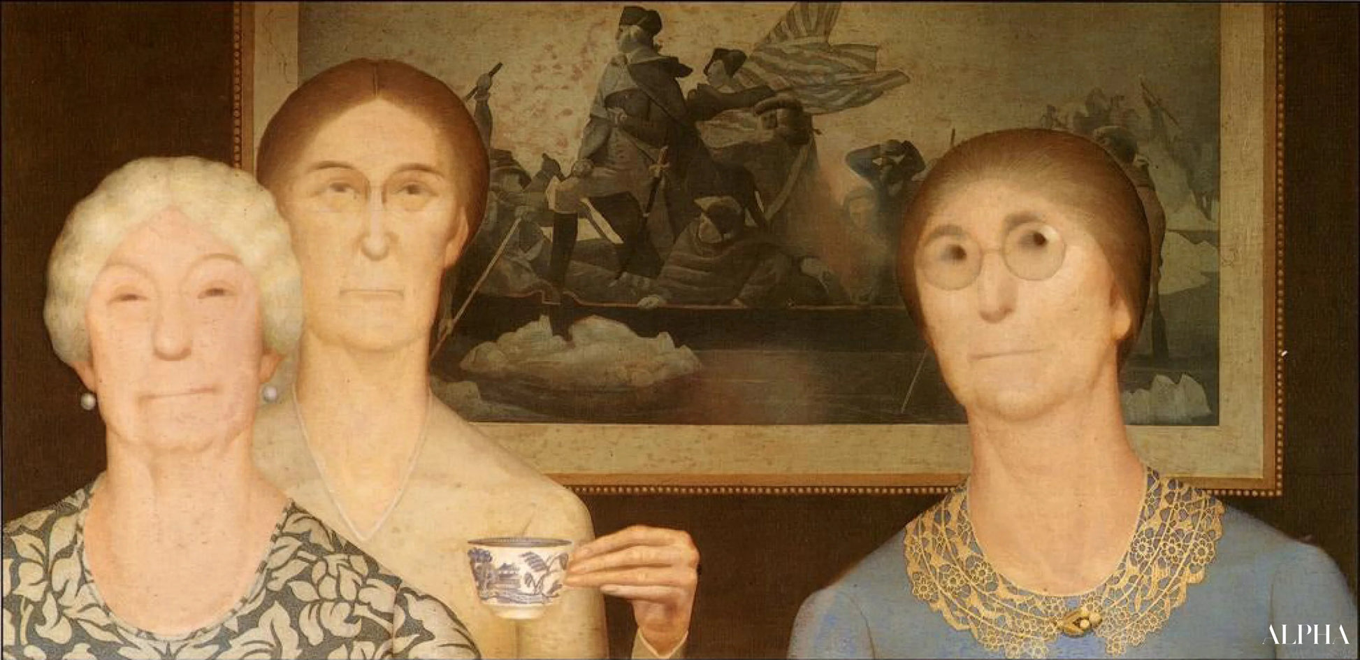 Dochter van de Revolutie - Grant Wood - Reproducties van schilderijen en hoogwaardige schilderijen