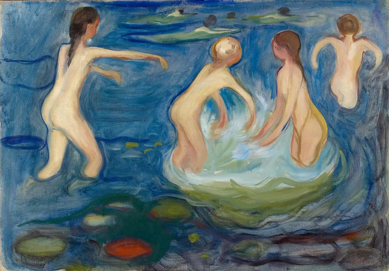 Meisjes die zich baden - Edvard Munch