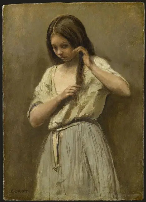 Meisje bij haar Toilet - Jean-Baptiste Camille Corot