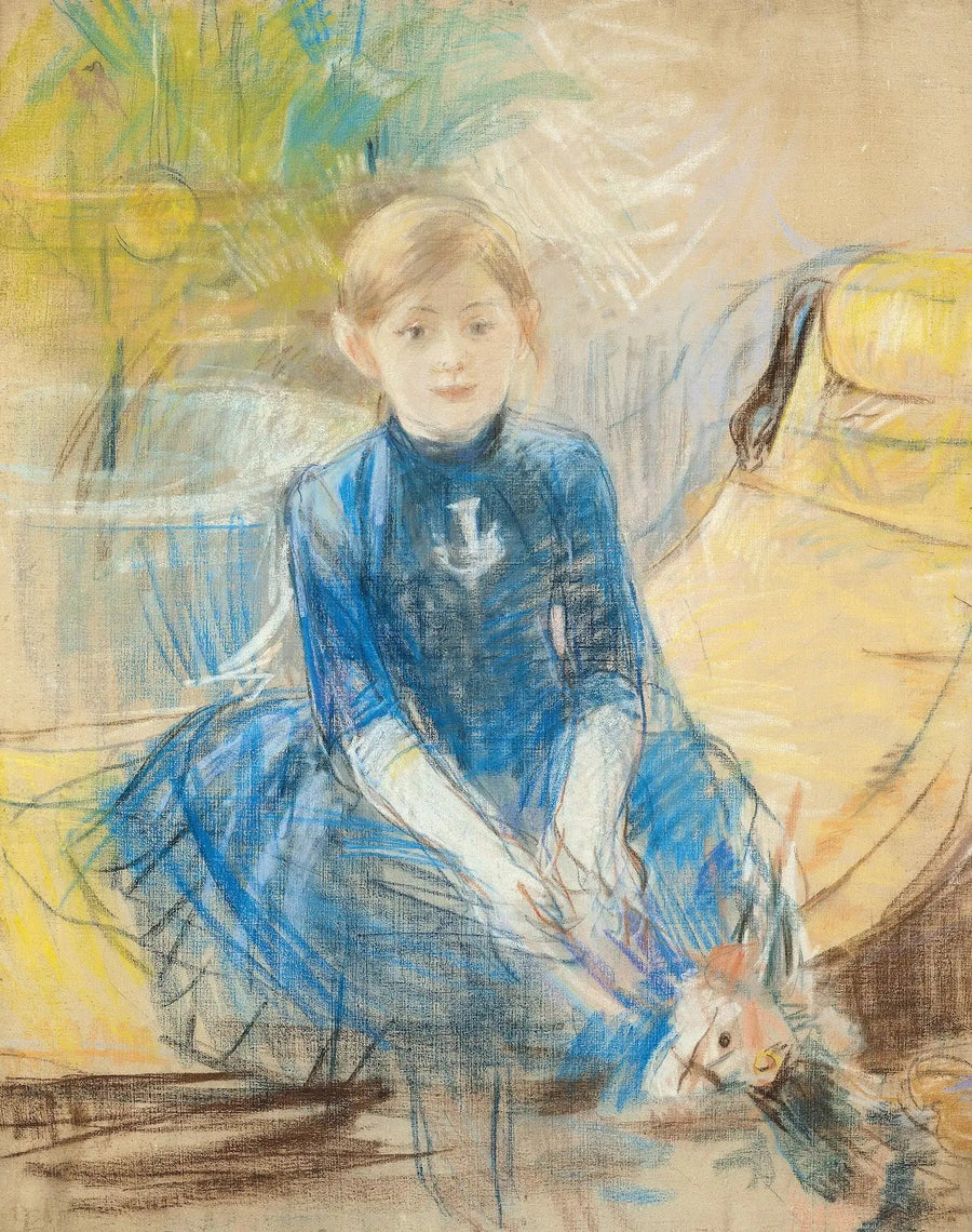 Meisje in blauwe trui - Berthe Morisot