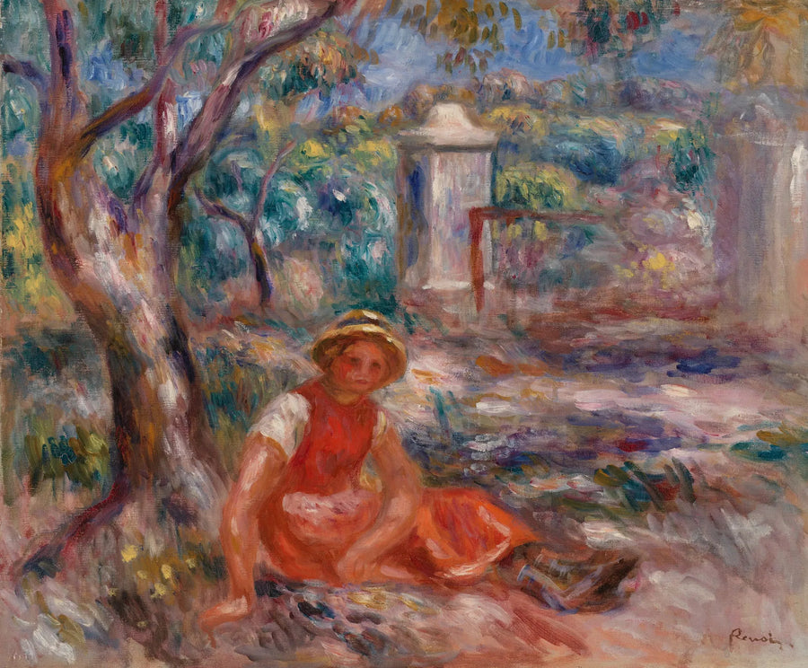 Meisje aan de voet van een boom (Meisje aan de voet van een boom) - Pierre-Auguste Renoir