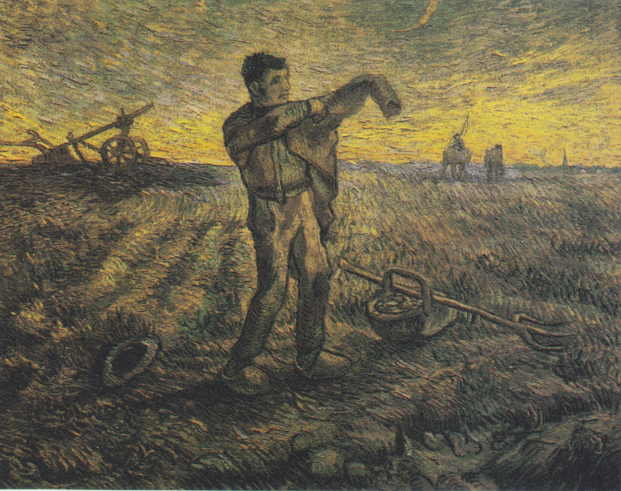 Avond: Het einde van de dag (na Millet) - Vincent van Gogh