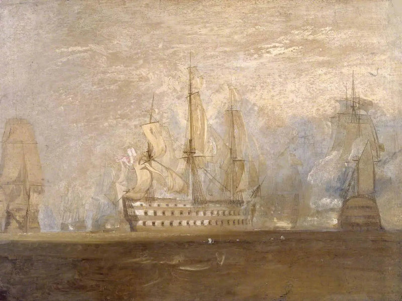 Eerste schets voor 'De Slag bij Trafalgar' - J. M. W. Turner