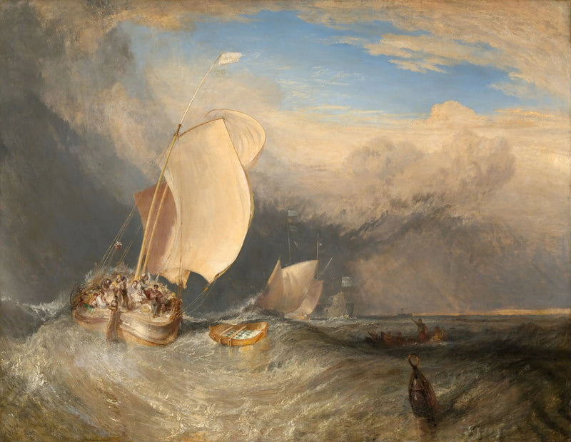 Vissersboten met handelaren die onderhandelen over vis - J. M. W. Turner