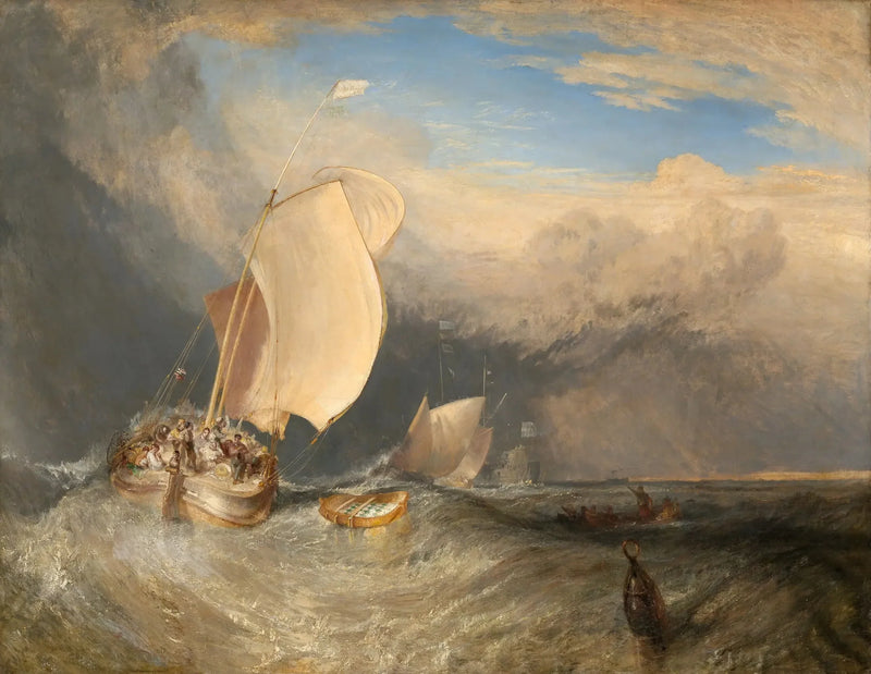 Vissersboten met handelaren die onderhandelen over vis - J. M. W. Turner