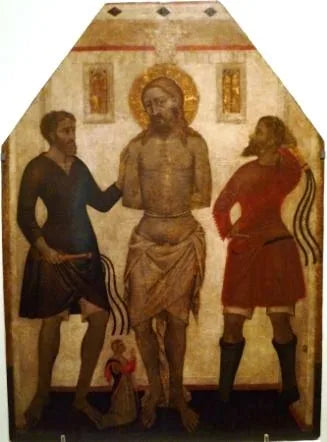 Vleeschouwing van Christus met een schenker. - Francescuccio Ghissi