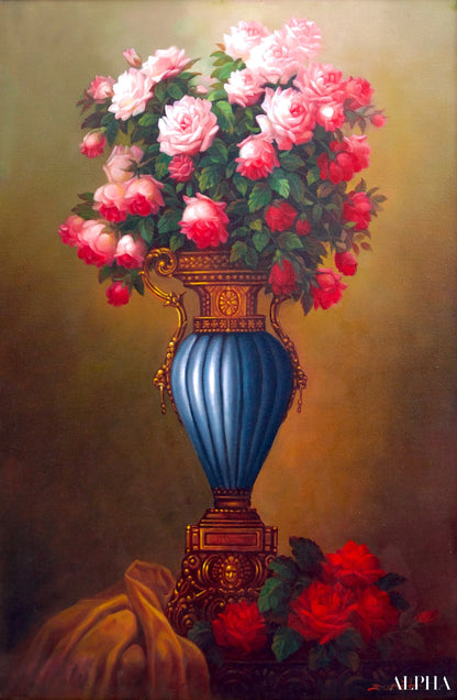 Flowers in an Antique Vase - Supoj | 60 x 90 cm Reproductions de tableaux à la peinture à l’huile
