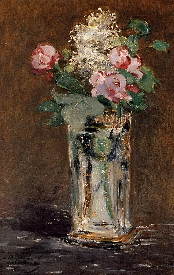 Bloemen in een kristallen vaas - Édouard Manet