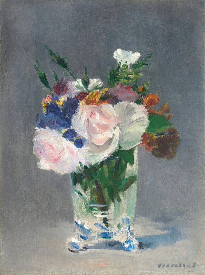 Bloemen in een kristallen vaas - Édouard Manet