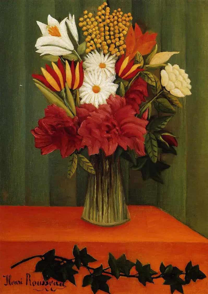 Bloemen in een vaas - Henri Rousseau