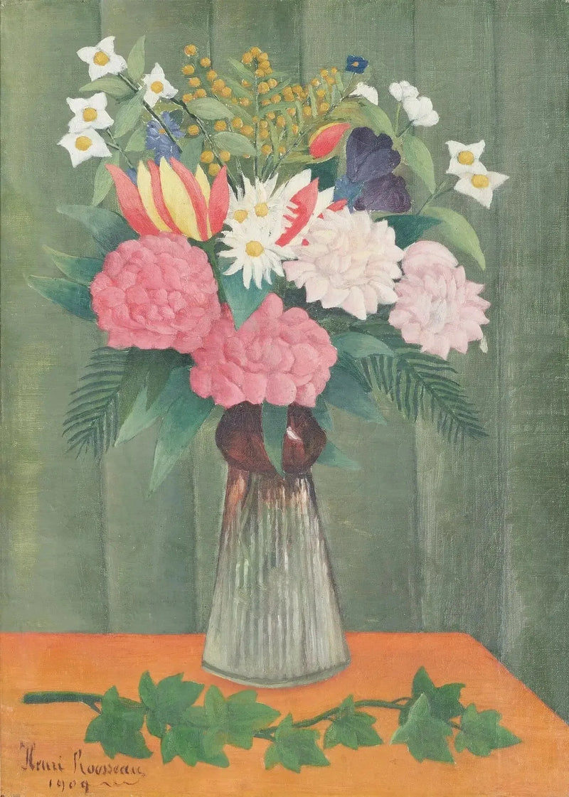 Bloemen in een vaas - Henri Rousseau