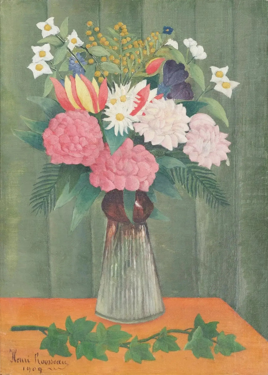 Bloemen in een vaas - Henri Rousseau