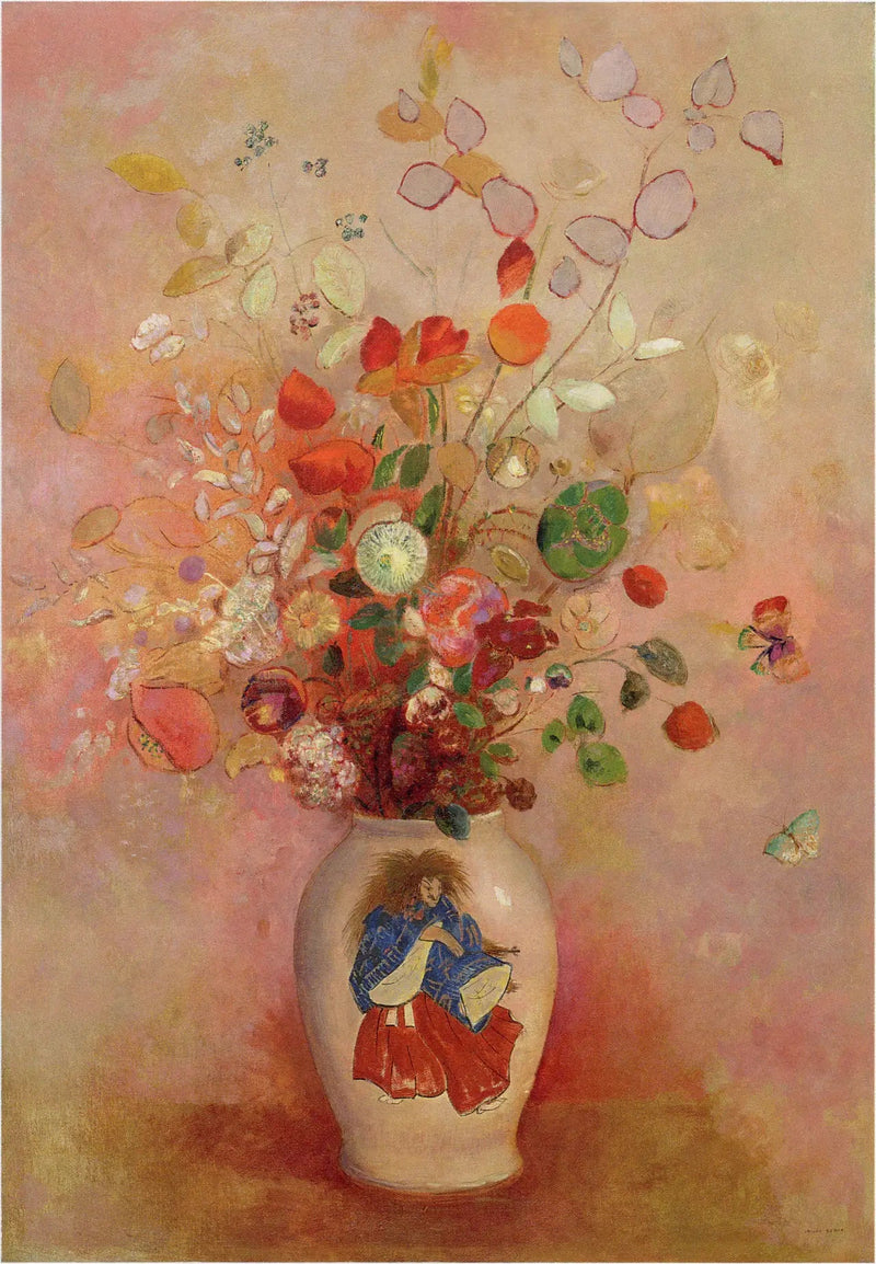 Bloemen in een Japanse vaas - Odilon Redon