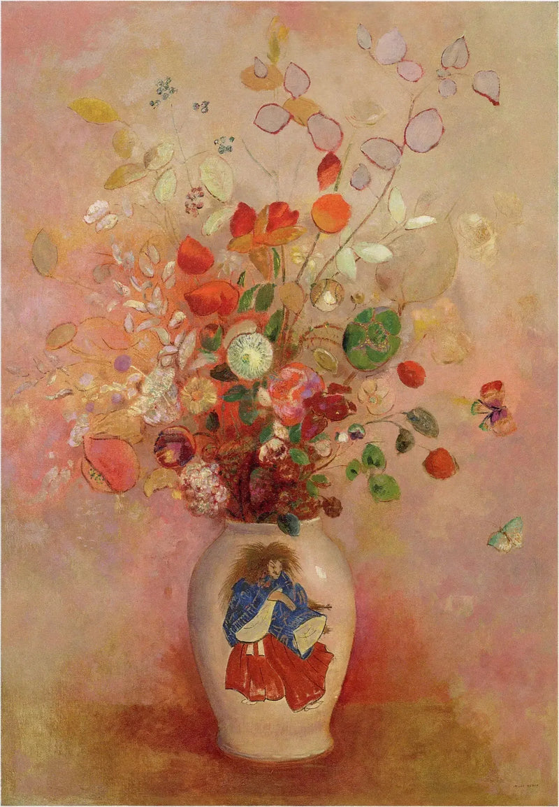 Bloemen in een Japanse vaas - Odilon Redon