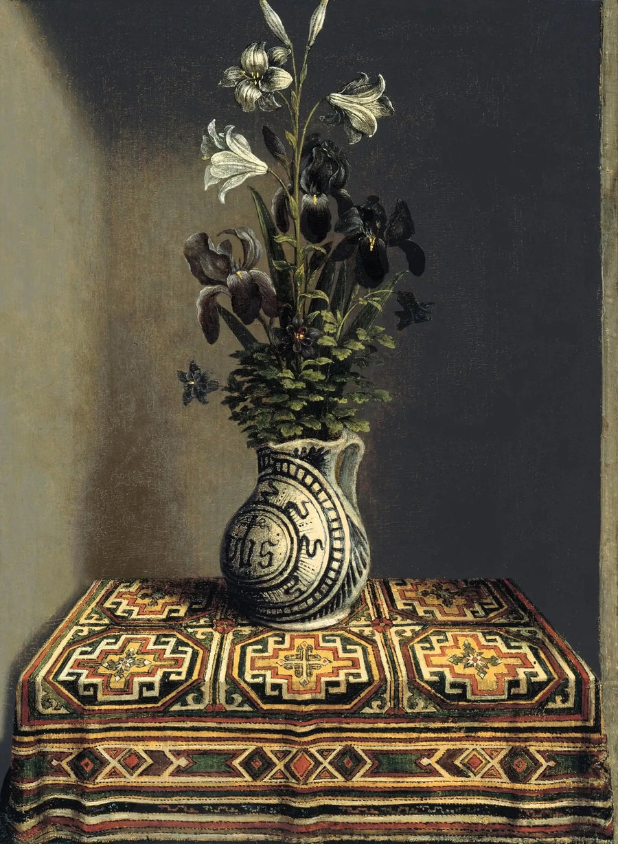 Bloemen in een kruik (achterkant) - Hans Memling