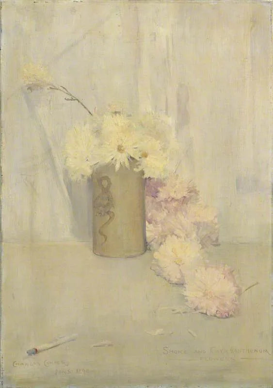 Wolken en chrysanten bloemen - Charles Conder