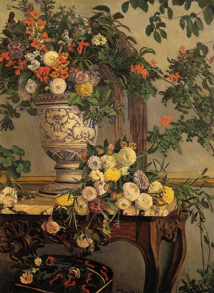 Fleurs - Frédéric Bazille image 1 copie de tableau peinte à la main