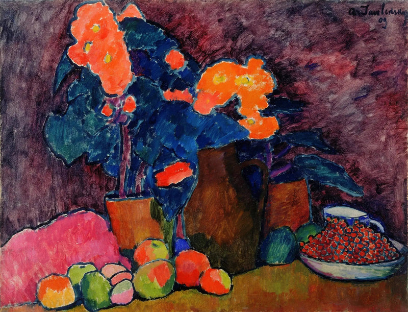 Bloemen, vruchten en kruik - Alexej von Jawlensky

Source:
Fleurs, fruits et cruche - Alexej von Jawlensky