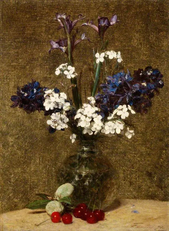 Bloemen: Iris en Jasmijn, met kersen en amandelen op de tafel - Henri Fantin-Latour

Source:
Fleurs : Iris et Jacinthes, avec des cerises et des amandes sur la table - Henri Fantin-Latour