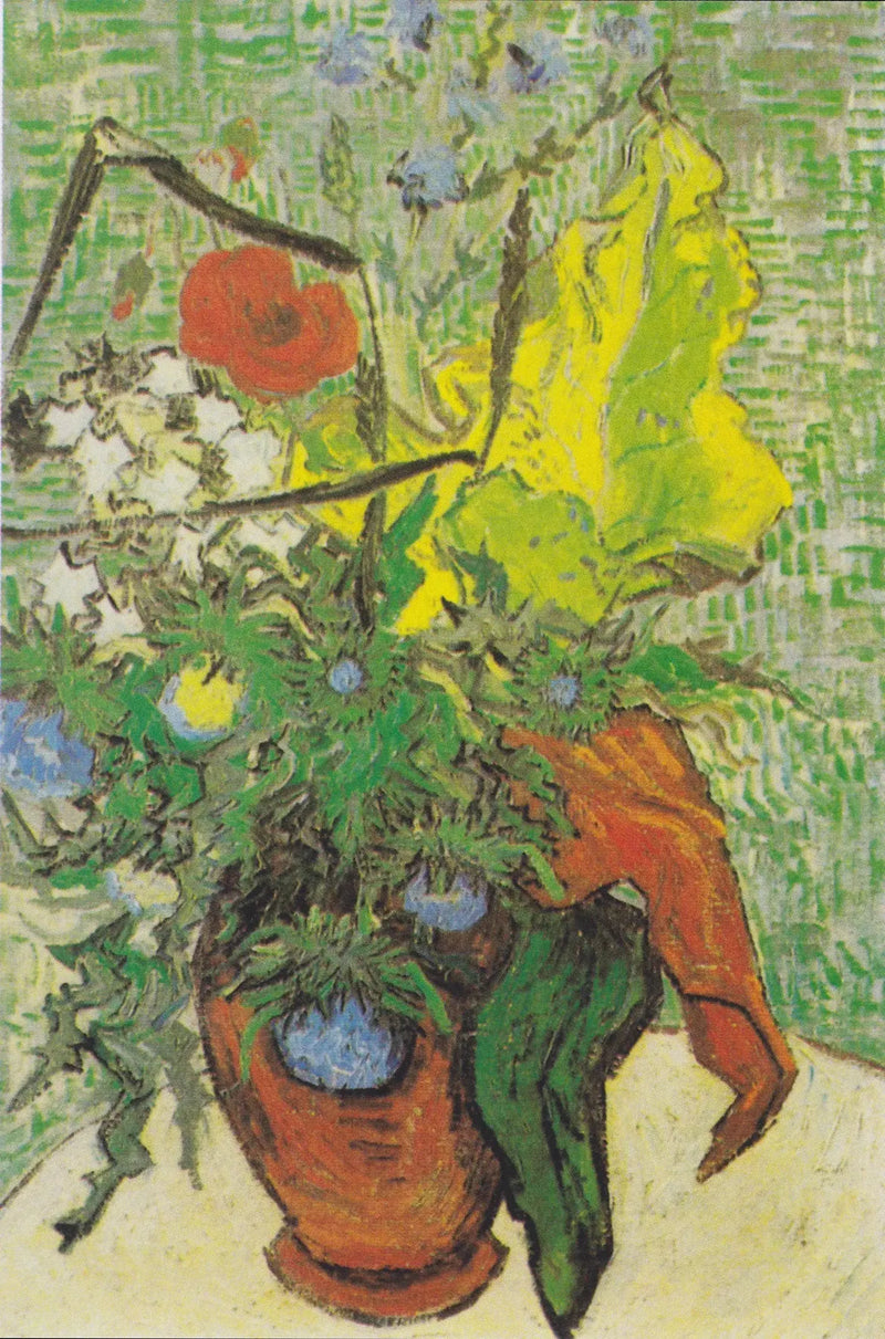 Wilde bloemen en distels in een vaas - Vincent van Gogh