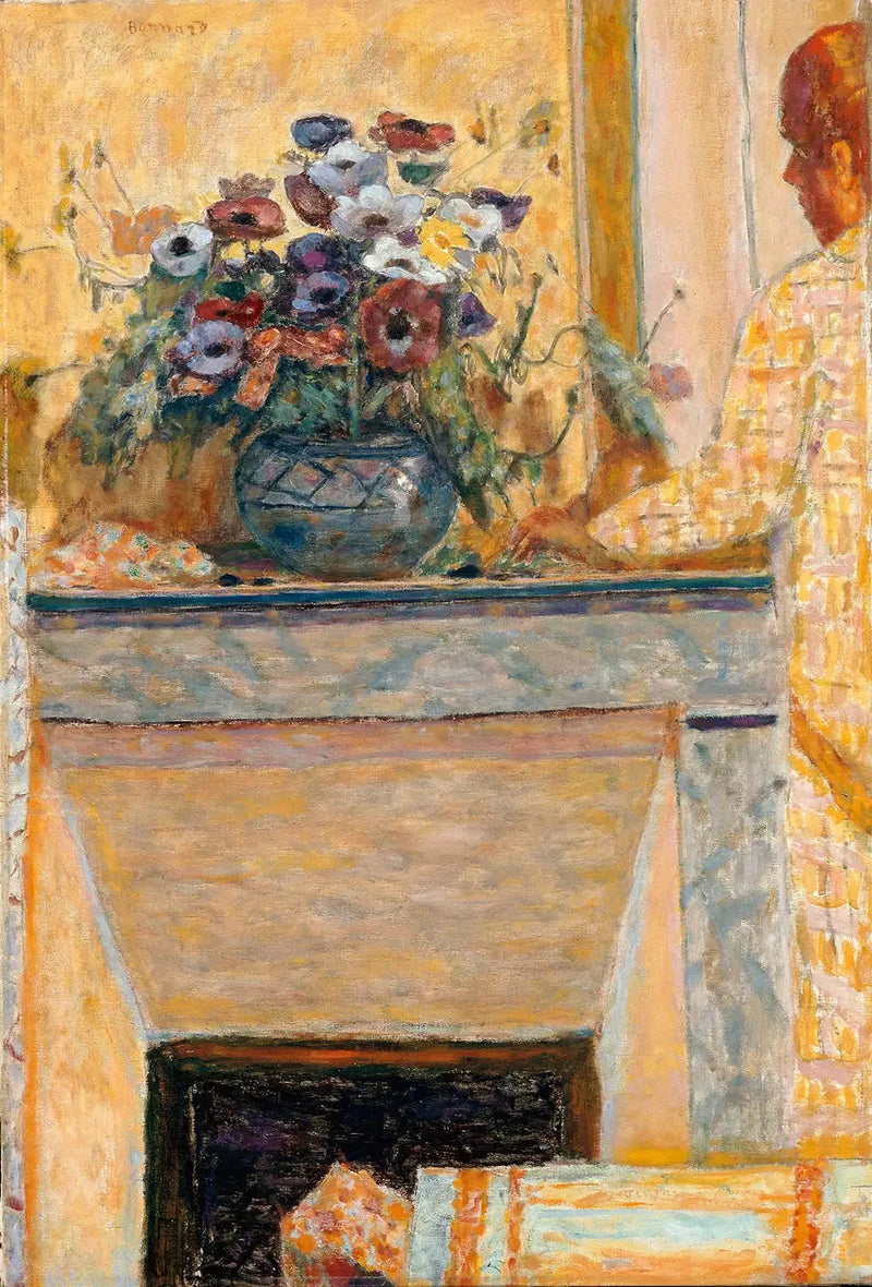 Bloemen op een schoorsteen in Cannet - Pierre Bonnard