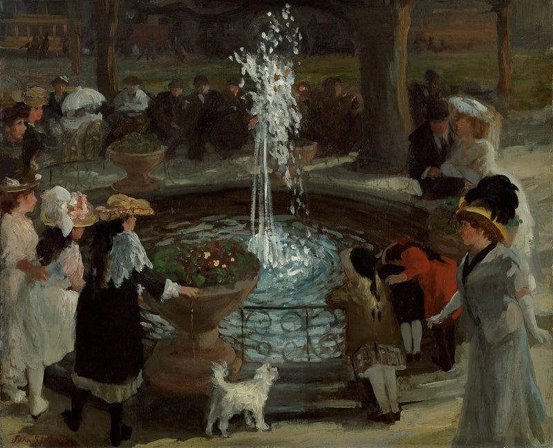 Trillende fontein, Madison Square - John Sloan