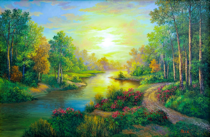 Bos en rivieren  | 90x60cm