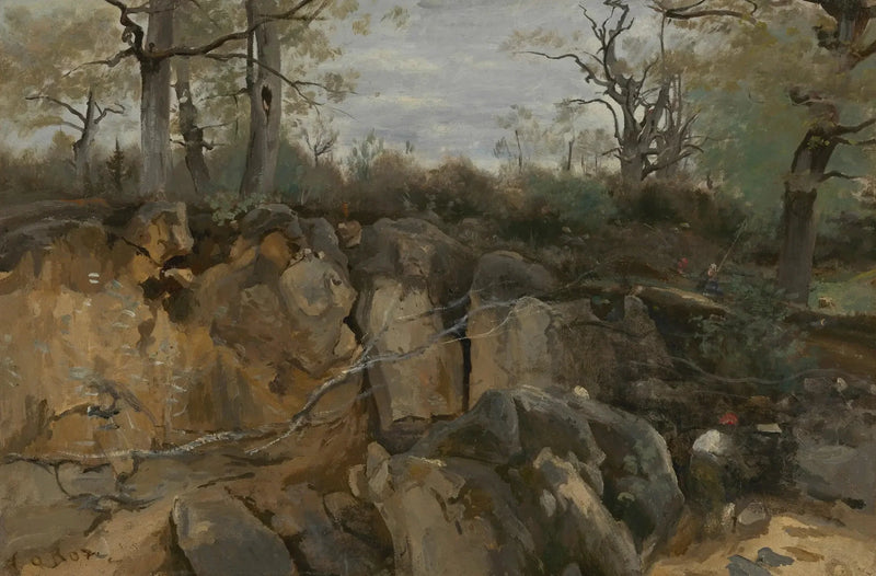 Fontainebleau Bos, verlaten zandsteen mijn - Jean-Baptiste Camille Corot