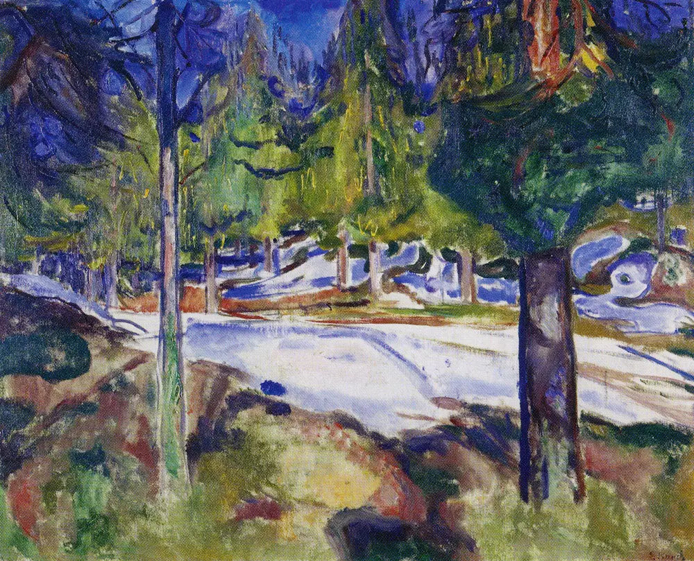 Reproduction du tableau « Forêt - Edvard Munch » par Alpha Reproduction en peinture à l’huile
