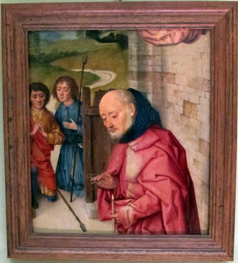 fragment van een Geboorte met Sint-Jozef en twee herders - Dirk Bouts