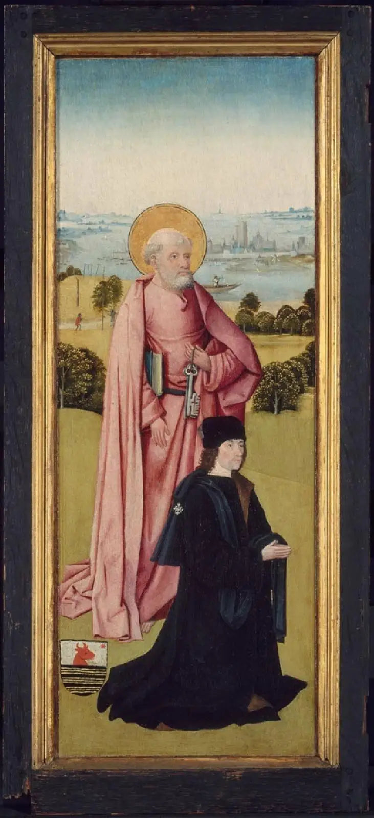 Franco van Langhel en zijn Zonen met Sint Jan de Doper (buitenkant); Pieter van Os met Sint Petrus (binnenkant) - Hieronymus Bosch