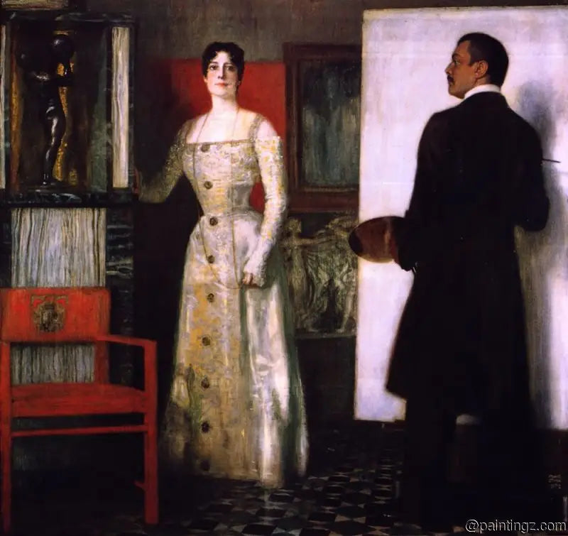 Franz en Mary vast in de studio - Franz Von Stuck