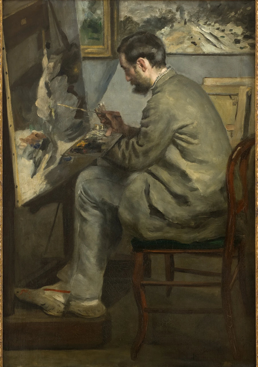 Frédéric Bazille die aan zijn schildersezel schildert - Pierre-Auguste Renoir