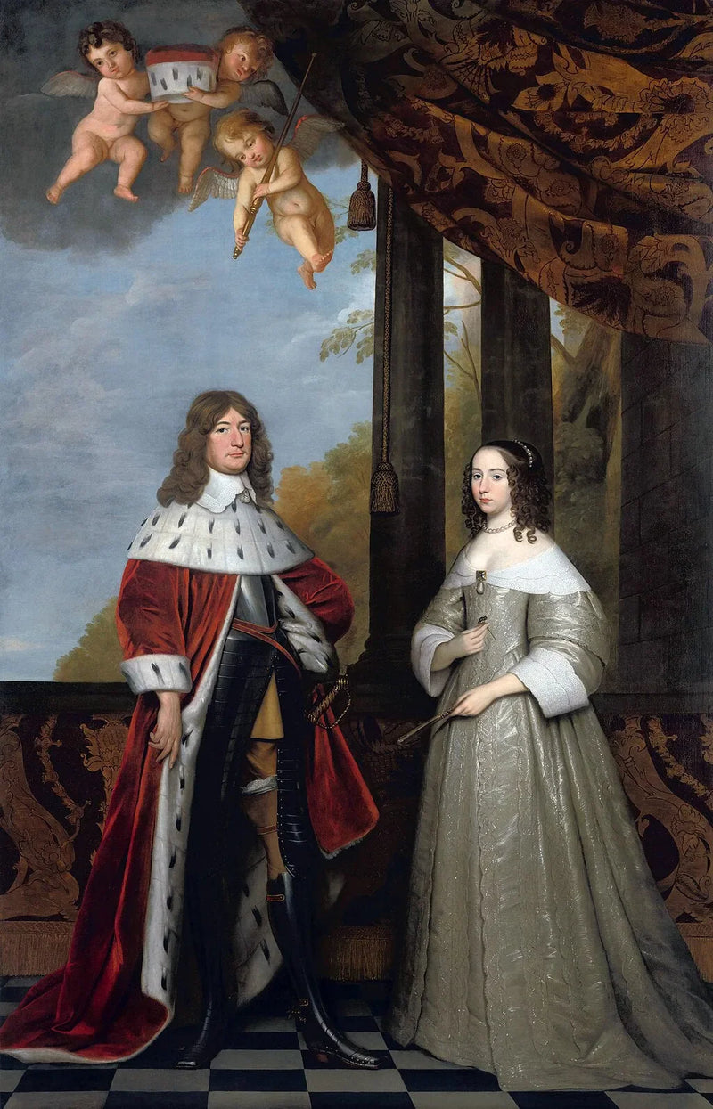 Frédéric-Guillaume (1620-1688), keurvorst van Brandenburg, en zijn echtgenote Louise-Henriette (1627-1667), gravin van Orange-Nassau - Gerrit van Honthorst