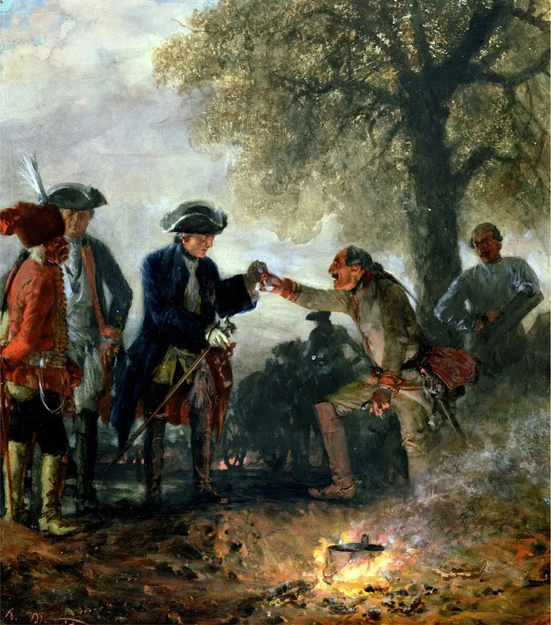 Frederik de Grote met Zieten op kamp - Adolph von Menzel