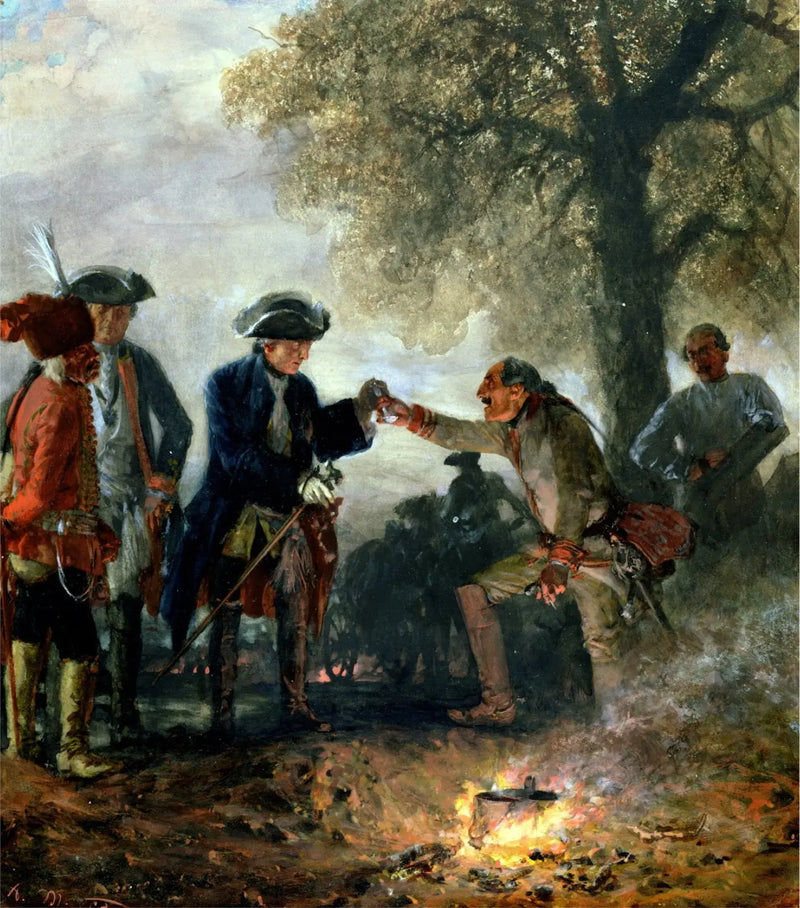 Frederik de Grote met Zieten op kamp - Adolph von Menzel