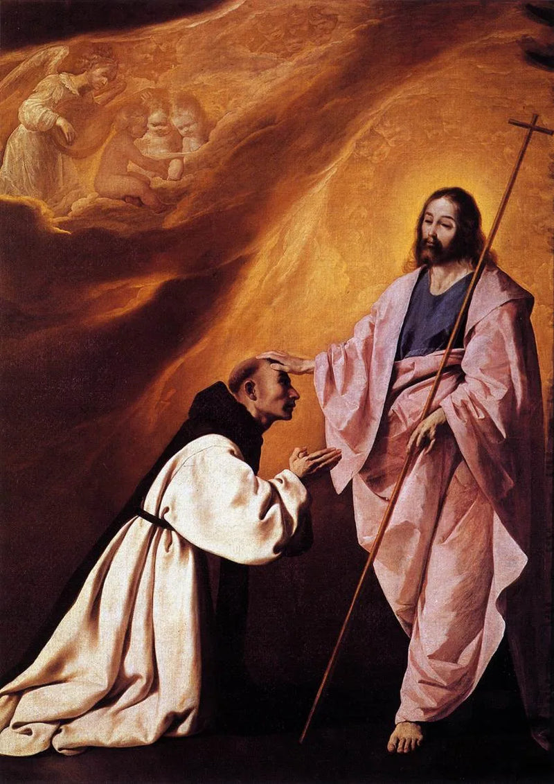 Broeder Andrés de Salmeron getroost door Christus - Francisco de Zurbarán