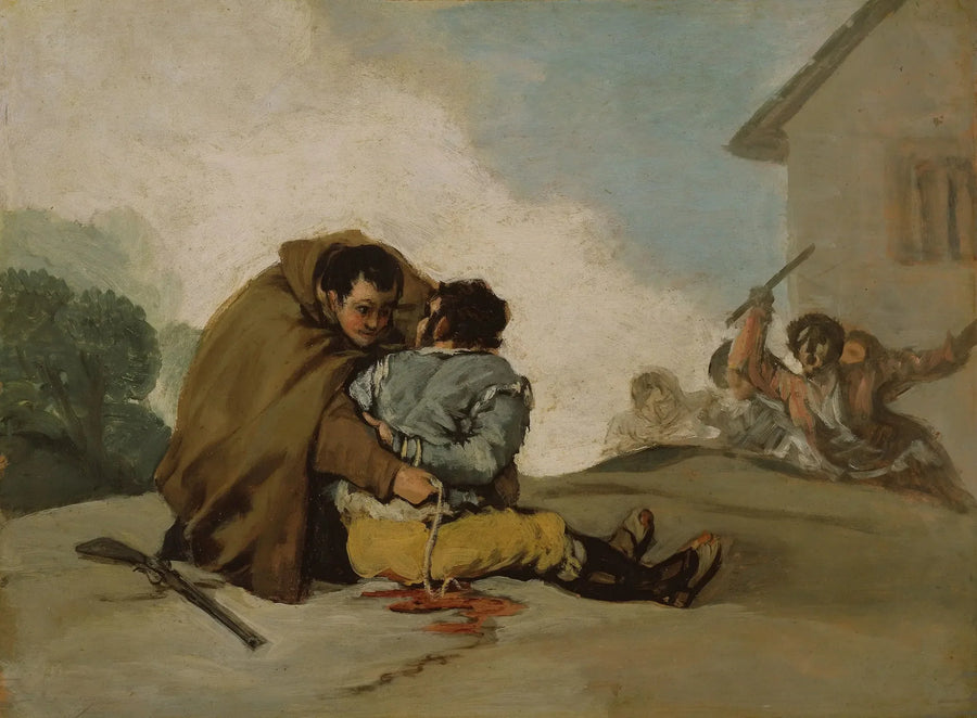 Broeder Pedro bindt El Maragato met een touw - Francisco de Goya