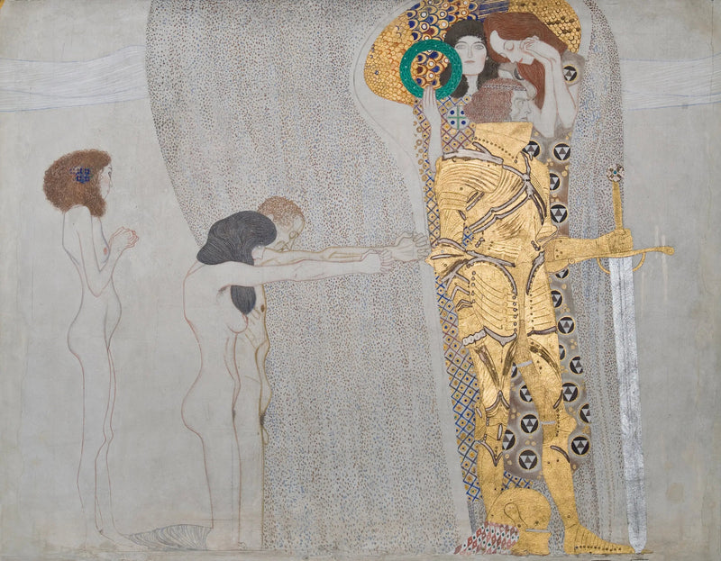 Beethoven Fries (plaat 3, linker muur): Verlangen naar geluk - Gustav Klimt