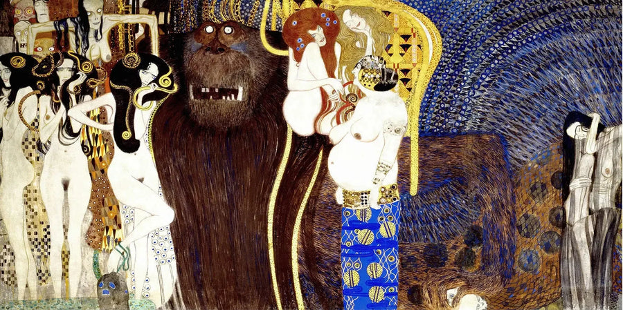 Beethoven Fries (plaat 5, centrale muur): De vijandige krachten - Gustav Klimt