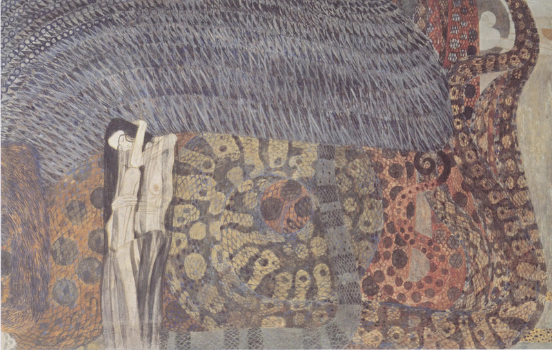 Beethoven Fries (plaat 6, centrale muur): De vijandige krachten - Gustav Klimt